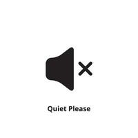 Silencio por favor icono sobre fondo blanco. mantener el símbolo de silencio. concepto de modo silencioso. vector