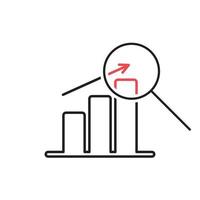 Overview and summary of business chart. Financial graph line icon. Analysis of business graph concept. Financial chart line icon. vector