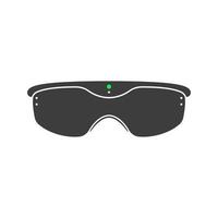 Vr glasses flat icon. Headset of virtual reality. Vr goggles device for computer game. Vector