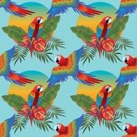 Tropical wildlife seamless beautiful pattern design background vector
