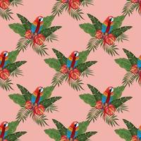 Tropical wildlife seamless pattern design vector