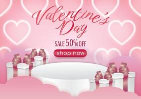 happy valentine's day banner design for website pink sweet vector