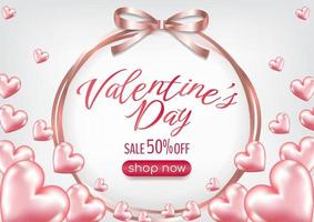 valentine's day hard sale promotion pink banner design for website vector