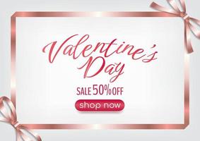 valentine's day hard sale promotion pink banner design website vector