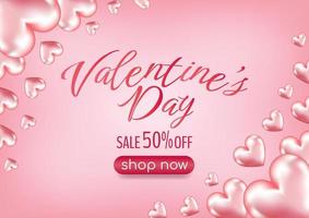 happy valentine's day sale promotion banner design for website vector