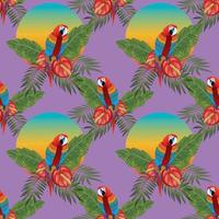 Tropical wildlife beautiful seamless pattern design vector