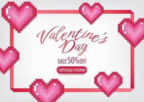romantic valentine's day banner design for website vector
