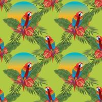 Tropical wildlife seamless pattern art work design background vector