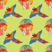 Tropical wildlife seamless art work pattern design vector