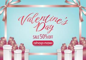 happy valentine's day product display design for website vector