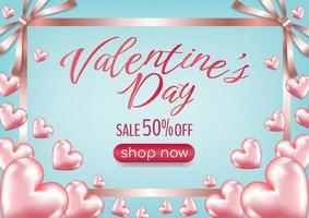 valentine's day hard sale promotion pink design for website vector
