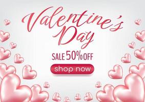 valentine's day sale promotion banner design for website vector