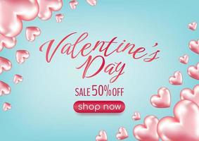 valentine sale banner design website vector