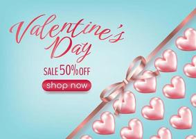 happy valentine's day banner design for website product display vector