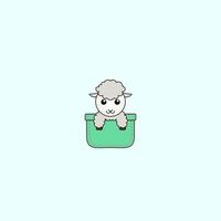 cute animal in the pocket vector