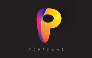 Letter P logo with gradient color design. Business card templates. Letter P vector Illustration.