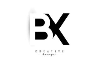 Logotipo de letras bx con diseño de espacio negativo en blanco y negro. letras byx con tipografía geométrica. vector