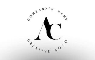 Letters AC A C Logo with a minimalist design. Simple AC Icon with Circular Name Pattern. vector
