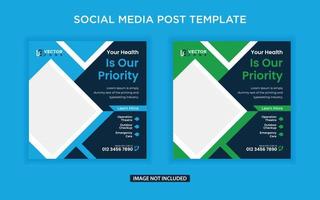 Medical services social media post vector