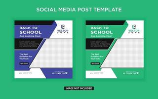 Back to school social media post template vector