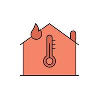 Home temperature measurement icon vector