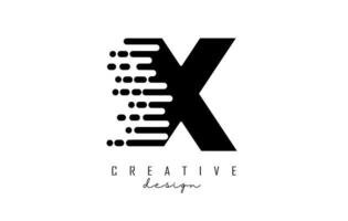 Geometric and dynamic letter X logo design with movement effect. vector