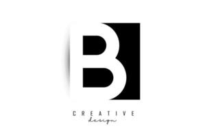 Letters BI Logo with black and white negative space design. Letters B and I with geometric typography. vector
