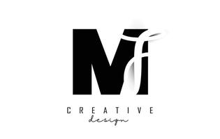 Letters MF Logo with a minimalist design. Letters M and F with geometric and handwritten typography. vector