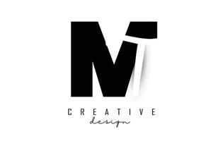 Letters MT Logo with a minimalist design. Letters M and T with geometric and handwritten typography. vector