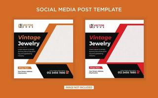 Vintage Jewellery sale social media post vector