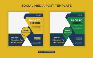 Back to School admission social media post vector