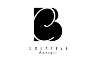 Logotipo de letras bc con un diseño minimalista. letras byc con tipografía geométrica y manuscrita. vector