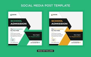 School admission social media post vector