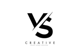 VS V S Letter Logo Design with a Creative Cut. vector