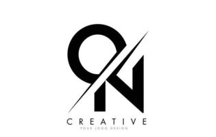 ON O N Letter Logo Design with a Creative Cut. vector