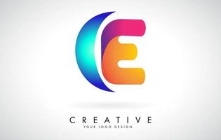 Blue and Pink creative letter E Logo Design with Dots. Friendly Corporate Entertainment, Media, Technology, Digital Business vector design with drops.