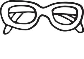 icono de gafas. bosquejo dibujado a mano estilo doodle. , minimalismo, mirilla monocromática vector