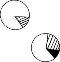 gráficos circulares dibujados a mano en estilo doodle. Minimalismo monocromático escandinavo. conjunto de elementos para el diseño. negocios, información, informe, gráficos vector