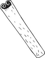 Doodle de dibujado a mano de rama de canela. elemento único para icono de diseño, etiqueta, menú, pegatina, comida, condimentos, especias