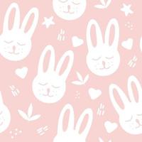 easter bunny seamless pattern hand drawn. , minimalism. textiles, wallpaper, wrapping paper. cute baby print in trendy colors 2022 vector