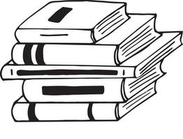 books stack icon. sketch hand drawn doodle style. , minimalism, monochrome. library learning reading vector