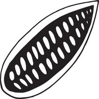 media mano de cacao en grano dibujado doodle. elemento único para icono de diseño, etiqueta, menú, pegatina. planta alimenticia vector