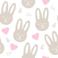 easter bunny seamless pattern hand drawn. , minimalism. textiles, wallpaper, wrapping paper. cute baby print in trendy colors 2022 vector