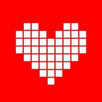 Heart shape icon. Pixel style. Vector illustration