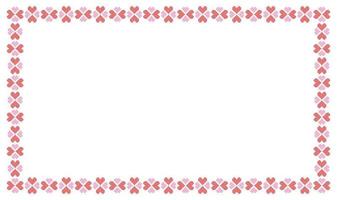 Border frame with geometric hearts for use as a design element . Valentines Day Background vector