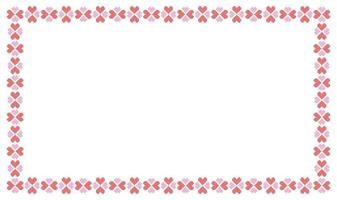 Border frame with geometric hearts for use as a design element . Valentines Day Background vector