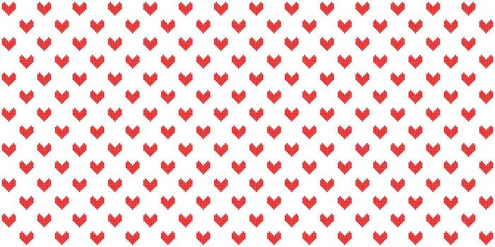 fondo en forma de corazón. estilo pixel. ilustración vectorial de patrones sin fisuras vector