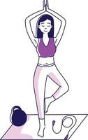 chica hace fitness vector