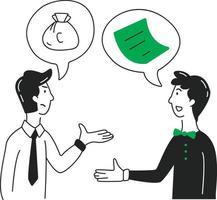 conversaciones de negocios con socios vector
