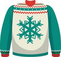 Green Christmas snowflake sweater vector